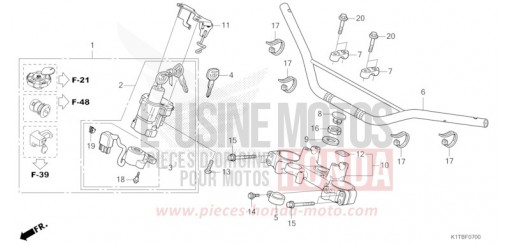 TUYAU DE GUIDON/PONT SUPERIEUR (CRF250LA,CRF300L/LA) CRF300LAS de 2025